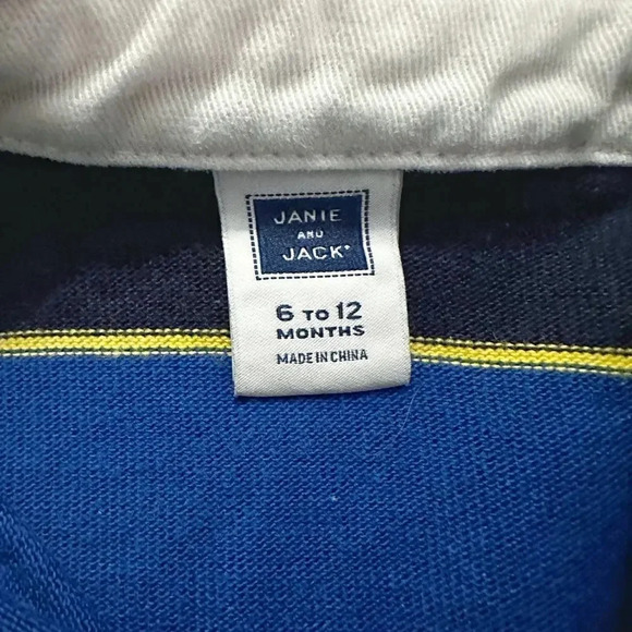 Janie & Jack | Long Sleeved Rugby Stripe Polo (6-12 mos) - Picture 4 of 4